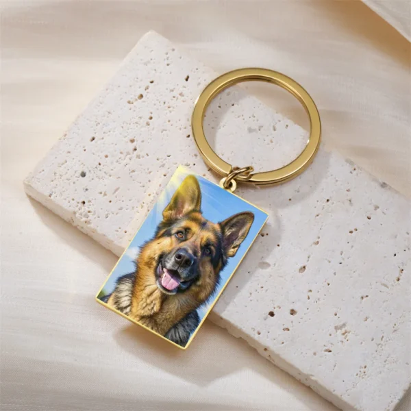 Custom Photo Keychains – Personalized Stainless Steel Keyring in Rectangle or Heart Shape - Image 2
