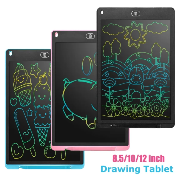LCD Writing Tablet Drawing Board – Reusable Montessori Educational Toy for Kids & Students (8.5/10/12 Inch)