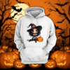Cute Halloween Witch Girl Hoodie – Chibi Witch & Pumpkin Graphic (XS–XXXL, Multiple Colors)