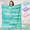 Personalized Name Blanket – Custom Flannel Throw for Kids, Teens & Adults, All‑Season Cozy Bed/Travel Blanket, Many Colors